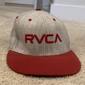 RVCA Gray and Red S/M Hat